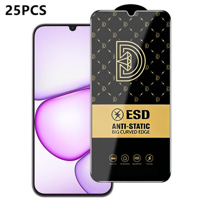 25pcs Royal Diamond Anti-Static Screen-Printed HD Tempered Glass Film, For Realme C100i 4G, For Realme C100x 4G, For Realme C100 5G, For Realme Narzo 100 Lite 5G, For Realme P4 Lite 5G, For Realme Note 80 4G, For Realme C83 5G, For Realme P4 Lite 4G   ...