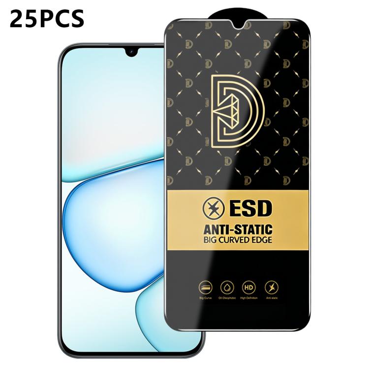 25pcs Royal Diamond Anti-Static Screen-Printed HD Tempered Glass Film, For Realme C100i 4G, For Realme C100x 4G, For Realme C100 5G, For Realme Narzo 100 Lite 5G, For Realme P4 Lite 5G, For Realme Note 80 4G, For Realme C83 5G, For Realme P4 Lite 4G   ...