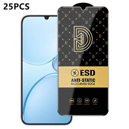 25pcs Royal Diamond Anti-Static Screen-Printed HD Tempered Glass Film, For Realme C100i 4G, For Realme C100x 4G, For Realme C100 5G, For Realme Narzo 100 Lite 5G, For Realme P4 Lite 5G, For Realme Note 80 4G, For Realme C83 5G, For Realme P4 Lite 4G   ...