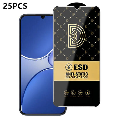 25pcs Royal Diamond Anti-Static Screen-Printed HD Tempered Glass Film, For Realme C100i 4G, For Realme C100x 4G, For Realme C100 5G, For Realme Narzo 100 Lite 5G, For Realme P4 Lite 5G, For Realme Note 80 4G, For Realme C83 5G, For Realme P4 Lite 4G   ...