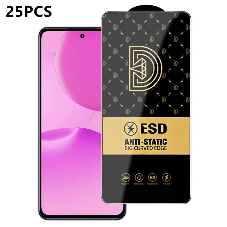 25pcs Royal Diamond Anti-Static Screen-Printed HD Tempered Glass Film, For Realme C100i 4G, For Realme C100x 4G, For Realme C100 5G, For Realme Narzo 100 Lite 5G, For Realme P4 Lite 5G, For Realme Note 80 4G, For Realme C83 5G, For Realme P4 Lite 4G   ...