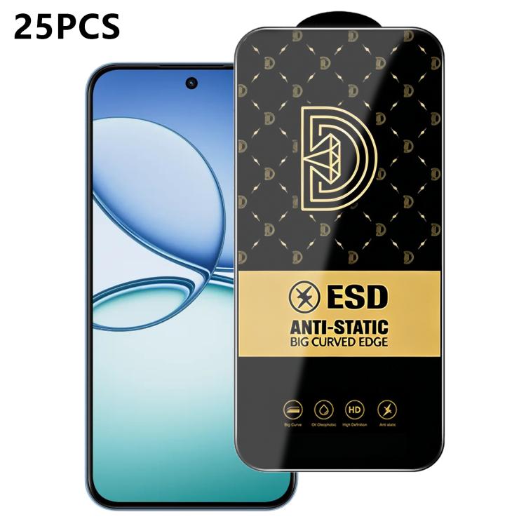 25pcs Royal Diamond Anti-Static Screen-Printed HD Tempered Glass Film, For Realme C100i 4G, For Realme C100x 4G, For Realme C100 5G, For Realme Narzo 100 Lite 5G, For Realme P4 Lite 5G, For Realme Note 80 4G, For Realme C83 5G, For Realme P4 Lite 4G   ...