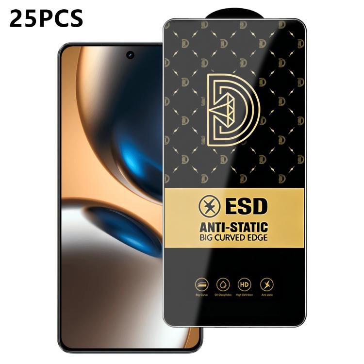 25pcs Royal Diamond Anti-Static Screen-Printed HD Tempered Glass Film, For Realme C100i 4G, For Realme C100x 4G, For Realme C100 5G, For Realme Narzo 100 Lite 5G, For Realme P4 Lite 5G, For Realme Note 80 4G, For Realme C83 5G, For Realme P4 Lite 4G   ...