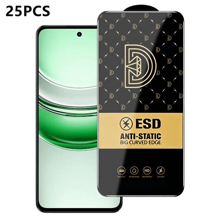 25pcs Royal Diamond Anti-Static Screen-Printed HD Tempered Glass Film, For Realme C100i 4G, For Realme C100x 4G, For Realme C100 5G, For Realme Narzo 100 Lite 5G, For Realme P4 Lite 5G, For Realme Note 80 4G, For Realme C83 5G, For Realme P4 Lite 4G   ...