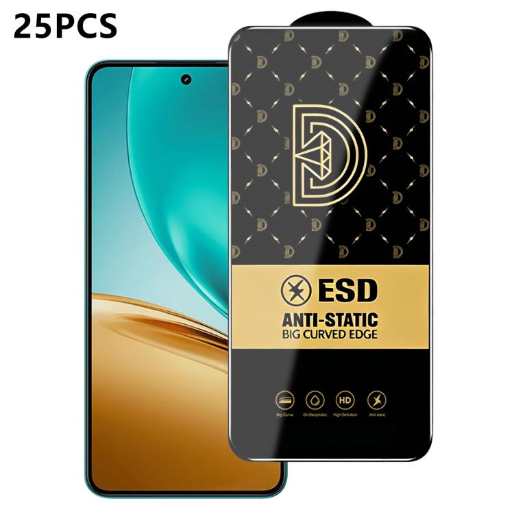 25pcs Royal Diamond Anti-Static Screen-Printed HD Tempered Glass Film, For Realme C100i 4G, For Realme C100x 4G, For Realme C100 5G, For Realme Narzo 100 Lite 5G, For Realme P4 Lite 5G, For Realme Note 80 4G, For Realme C83 5G, For Realme P4 Lite 4G   ...
