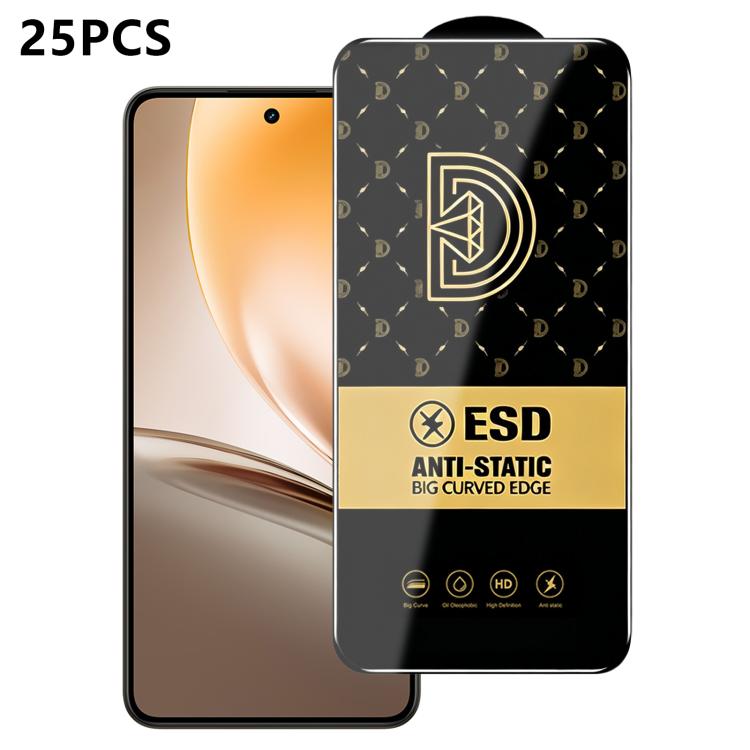 25pcs Royal Diamond Anti-Static Screen-Printed HD Tempered Glass Film, For Realme C100i 4G, For Realme C100x 4G, For Realme C100 5G, For Realme Narzo 100 Lite 5G, For Realme P4 Lite 5G, For Realme Note 80 4G, For Realme C83 5G, For Realme P4 Lite 4G   ...