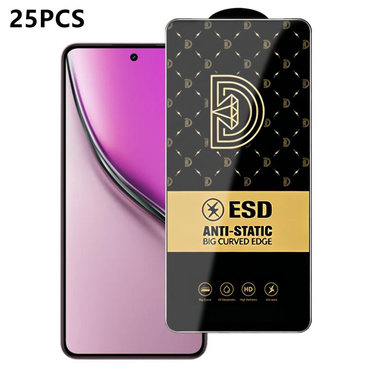 25pcs Royal Diamond Anti-Static Screen-Printed HD Tempered Glass Film, For Realme C100i 4G, For Realme C100x 4G, For Realme C100 5G, For Realme Narzo 100 Lite 5G, For Realme P4 Lite 5G, For Realme Note 80 4G, For Realme C83 5G, For Realme P4 Lite 4G   ...