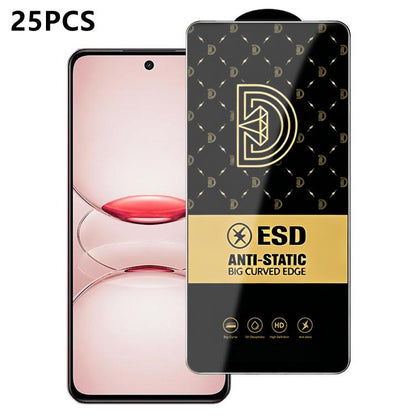 25pcs Royal Diamond Anti-Static Screen-Printed HD Tempered Glass Film, For Realme C100i 4G, For Realme C100x 4G, For Realme C100 5G, For Realme Narzo 100 Lite 5G, For Realme P4 Lite 5G, For Realme Note 80 4G, For Realme C83 5G, For Realme P4 Lite 4G   ...