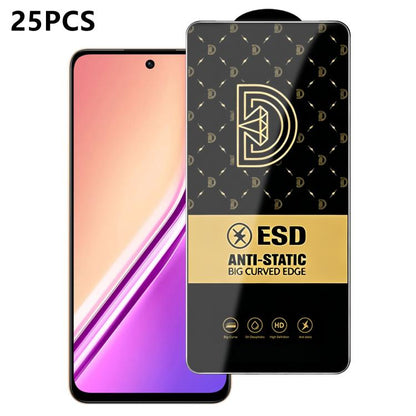 25pcs Royal Diamond Anti-Static Screen-Printed HD Tempered Glass Film, For Realme C100i 4G, For Realme C100x 4G, For Realme C100 5G, For Realme Narzo 100 Lite 5G, For Realme P4 Lite 5G, For Realme Note 80 4G, For Realme C83 5G, For Realme P4 Lite 4G   ...