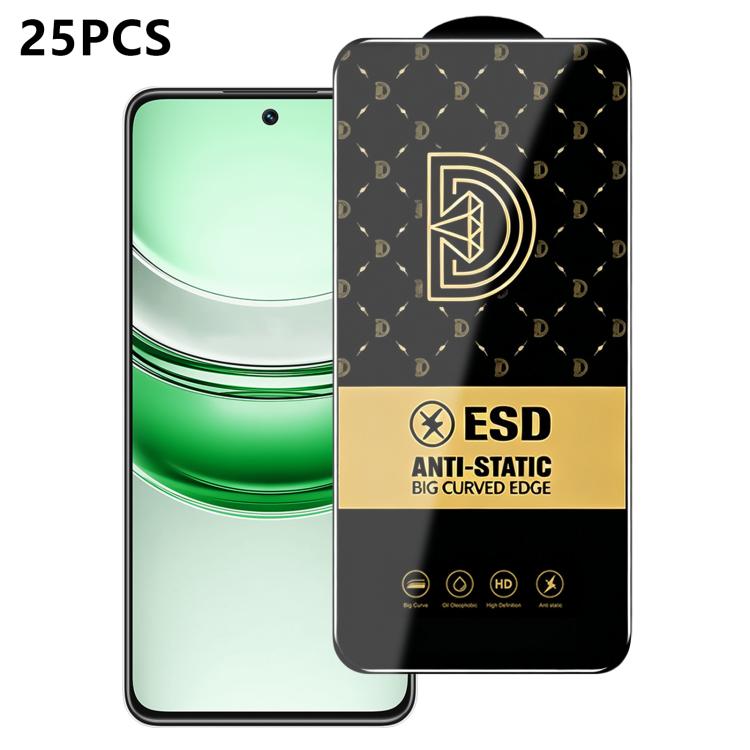 25pcs Royal Diamond Anti-Static Screen-Printed HD Tempered Glass Film, For Realme C100i 4G, For Realme C100x 4G, For Realme C100 5G, For Realme Narzo 100 Lite 5G, For Realme P4 Lite 5G, For Realme Note 80 4G, For Realme C83 5G, For Realme P4 Lite 4G   ...