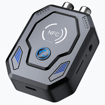 W24 AUX + RCA Dual Port & TF Card Slot NFC Bluetooth 5.4 Audio Transceiver Car Audio Adapter