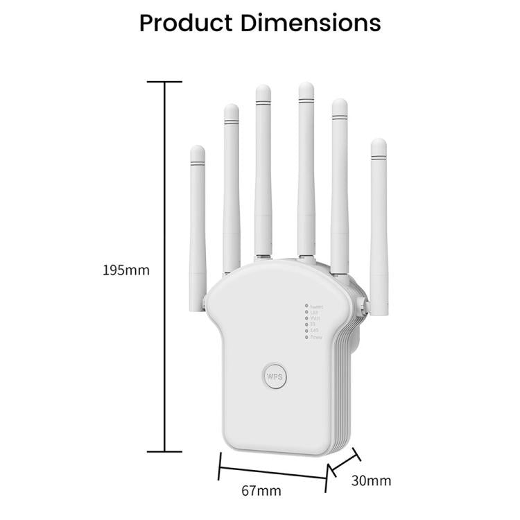 RE1200LN Home Office 1200Mbps WiFi Repeater Extender, US Plug, EU Plug