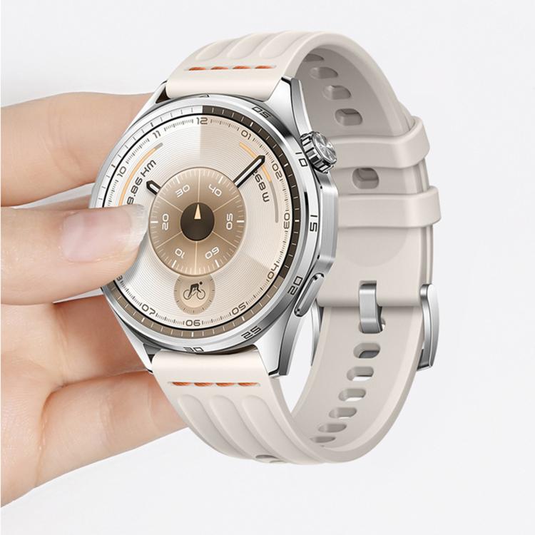 One Line Triple Loop Design Solid Color Silicone Watch Band, 22mm, 18mm