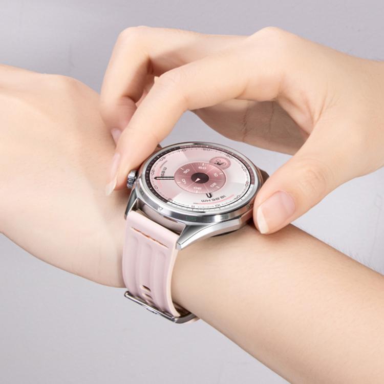 One Line Triple Loop Design Solid Color Silicone Watch Band, 22mm, 18mm