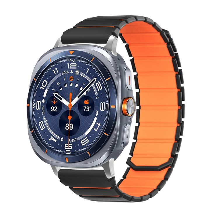Two Color Magnetic Silicone Watch Band, For Galaxy Watch Ultra2 2026 / 2025 / 1 2024, For Galaxy Watch9 / 8 / 8 Classic
