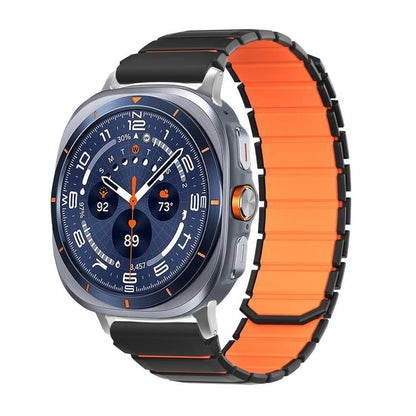 Two Color Magnetic Silicone Watch Band, For Galaxy Watch Ultra2 2026 / 2025 / 1 2024, For Galaxy Watch9 / 8 / 8 Classic