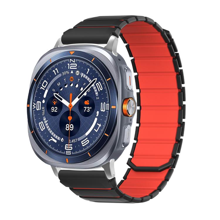 Two Color Magnetic Silicone Watch Band, For Galaxy Watch Ultra2 2026 / 2025 / 1 2024, For Galaxy Watch9 / 8 / 8 Classic