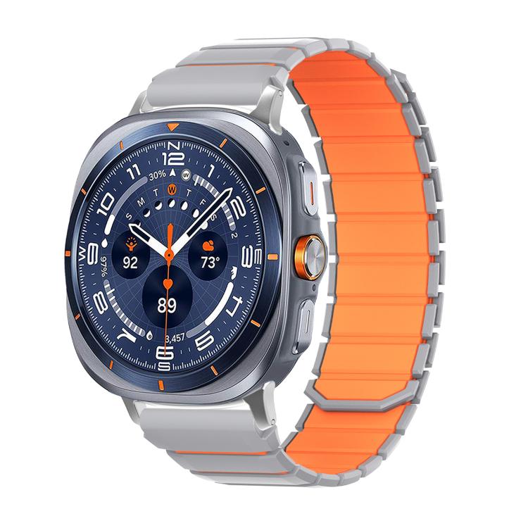 Two Color Magnetic Silicone Watch Band, For Galaxy Watch Ultra2 2026 / 2025 / 1 2024, For Galaxy Watch9 / 8 / 8 Classic