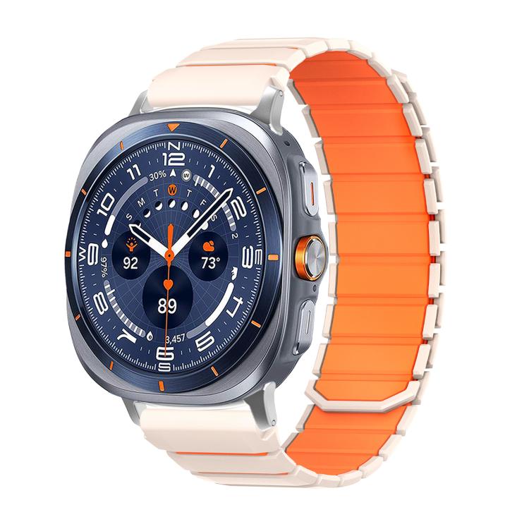 Two Color Magnetic Silicone Watch Band, For Galaxy Watch Ultra2 2026 / 2025 / 1 2024, For Galaxy Watch9 / 8 / 8 Classic