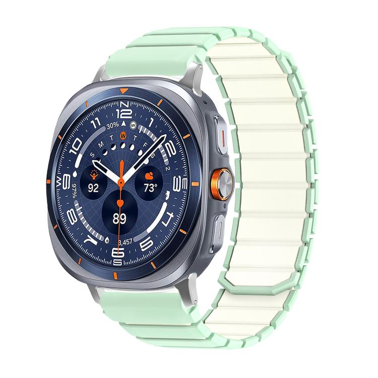 Two Color Magnetic Silicone Watch Band, For Galaxy Watch Ultra2 2026 / 2025 / 1 2024, For Galaxy Watch9 / 8 / 8 Classic