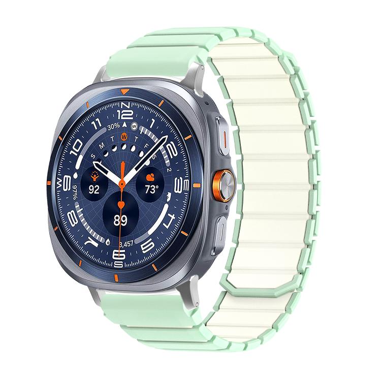 Two Color Magnetic Silicone Watch Band, For Galaxy Watch Ultra2 2026 / 2025 / 1 2024, For Galaxy Watch9 / 8 / 8 Classic