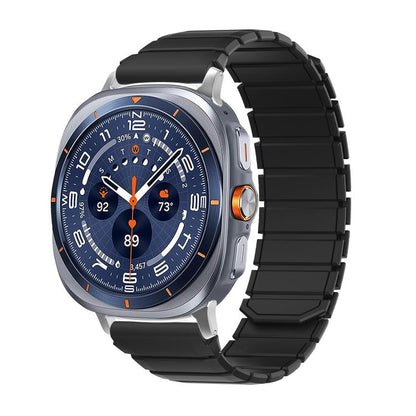 Two Color Magnetic Silicone Watch Band, For Galaxy Watch Ultra2 2026 / 2025 / 1 2024, For Galaxy Watch9 / 8 / 8 Classic