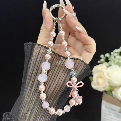 Candy Butterfly Pearl Beaded Chain, Pink, Blue, Purple