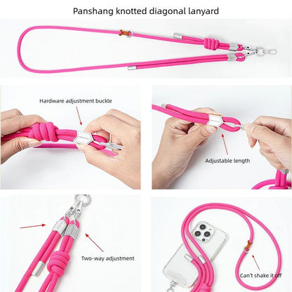 Knot Design Adjustable Double-Buckle Crossbody Phone Lanyard