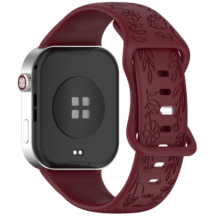 Sunflower Pattern Butterfly Buckle Silicone Watch Band, For Xiaomi Band  10 Pro / Redmi Watch 6 / 5