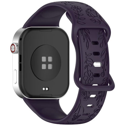 Sunflower Pattern Butterfly Buckle Silicone Watch Band, For Xiaomi Band  10 Pro / Redmi Watch 6 / 5