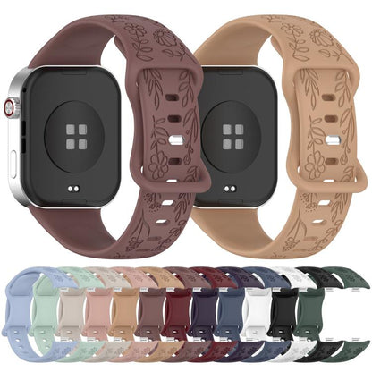 Sunflower Pattern Butterfly Buckle Silicone Watch Band, For Xiaomi Band  10 Pro / Redmi Watch 6 / 5