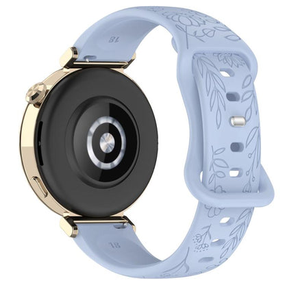 Sunflower Pattern Butterfly Buckle Silicone Watch Band, 22mm, 20mm, 18mm