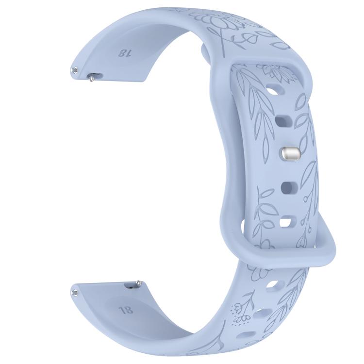 Sunflower Pattern Butterfly Buckle Silicone Watch Band, 22mm, 20mm, 18mm