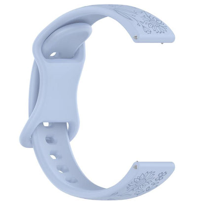 Sunflower Pattern Butterfly Buckle Silicone Watch Band, 22mm, 20mm, 18mm