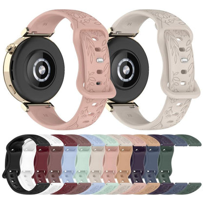 Sunflower Pattern Butterfly Buckle Silicone Watch Band, 22mm, 20mm, 18mm