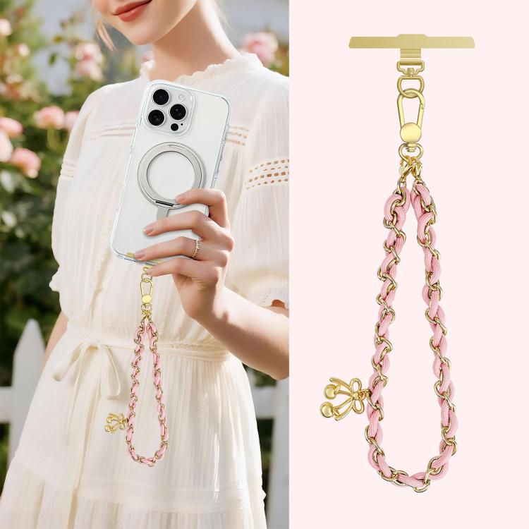 Sweet & Cool Two-Tone Metal-Woven Polyester Phone Chain