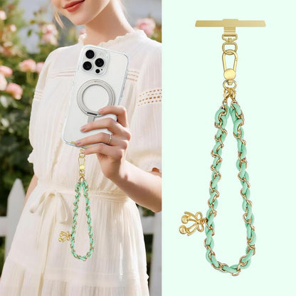 Sweet & Cool Two-Tone Metal-Woven Polyester Phone Chain