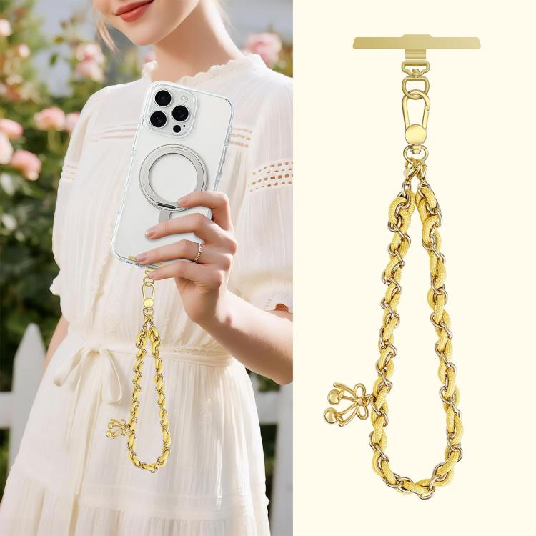 Sweet & Cool Two-Tone Metal-Woven Polyester Phone Chain