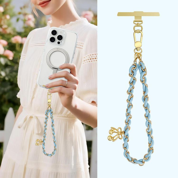 Sweet & Cool Two-Tone Metal-Woven Polyester Phone Chain