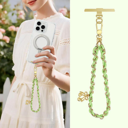 Sweet & Cool Two-Tone Metal-Woven Polyester Phone Chain