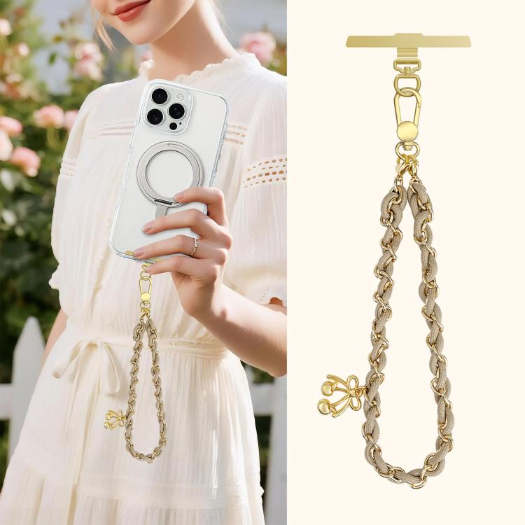Sweet & Cool Two-Tone Metal-Woven Polyester Phone Chain