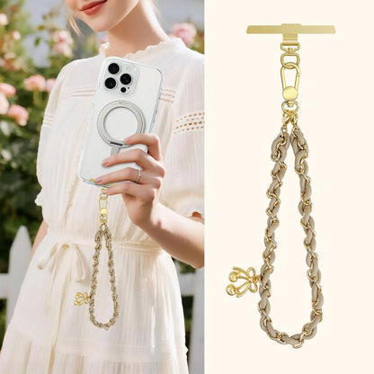 Sweet & Cool Two-Tone Metal-Woven Polyester Phone Chain