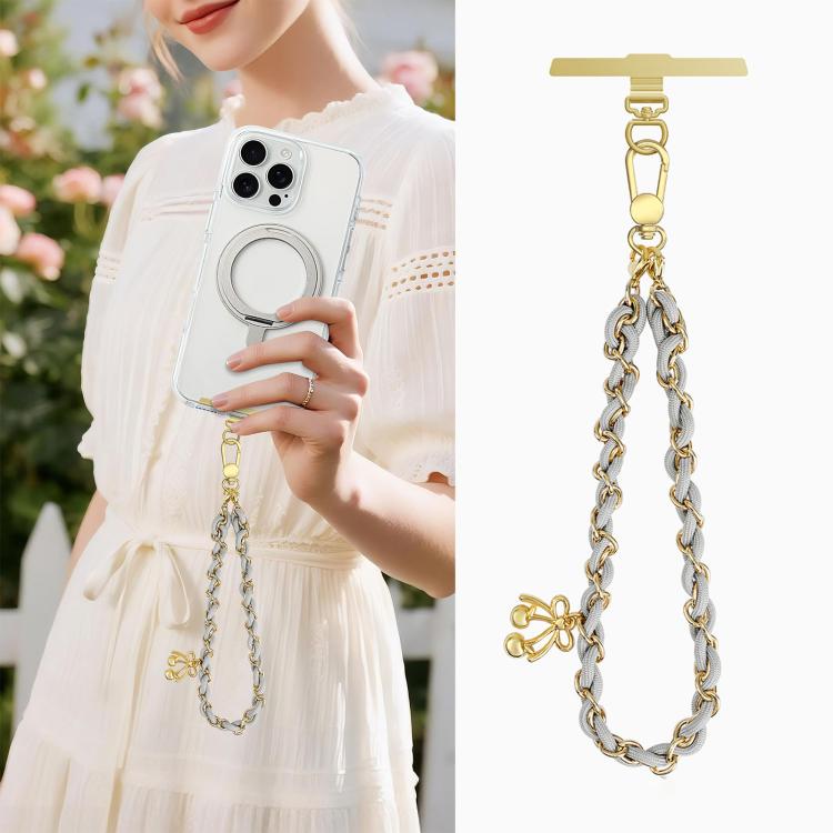 Sweet & Cool Two-Tone Metal-Woven Polyester Phone Chain