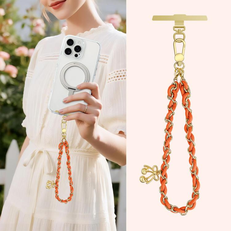 Sweet & Cool Two-Tone Metal-Woven Polyester Phone Chain