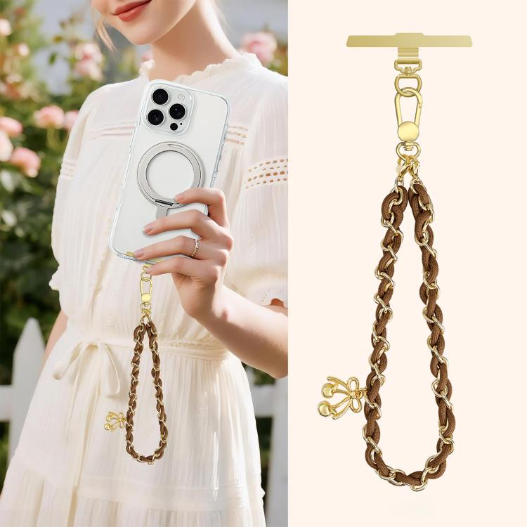 Sweet & Cool Two-Tone Metal-Woven Polyester Phone Chain