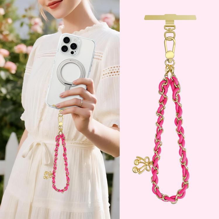 Sweet & Cool Two-Tone Metal-Woven Polyester Phone Chain