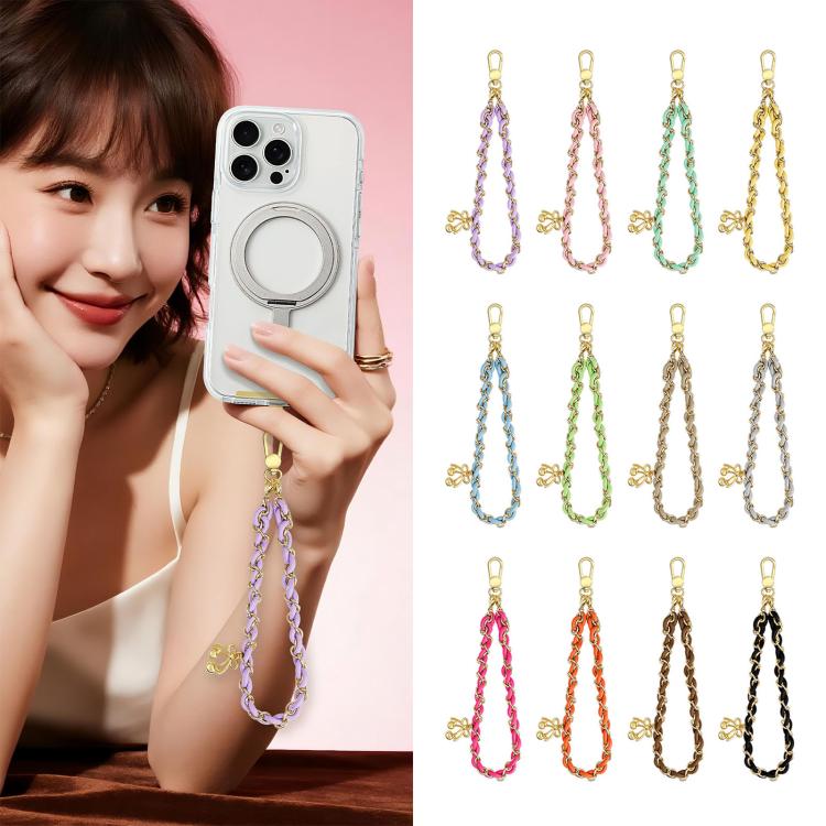 Sweet & Cool Two-Tone Metal-Woven Polyester Phone Chain
