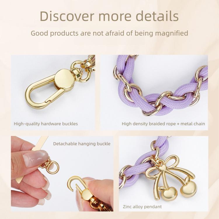 Sweet & Cool Two-Tone Metal-Woven Polyester Phone Chain