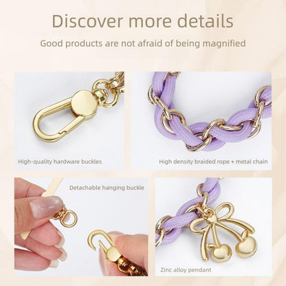 Sweet & Cool Two-Tone Metal-Woven Polyester Phone Chain