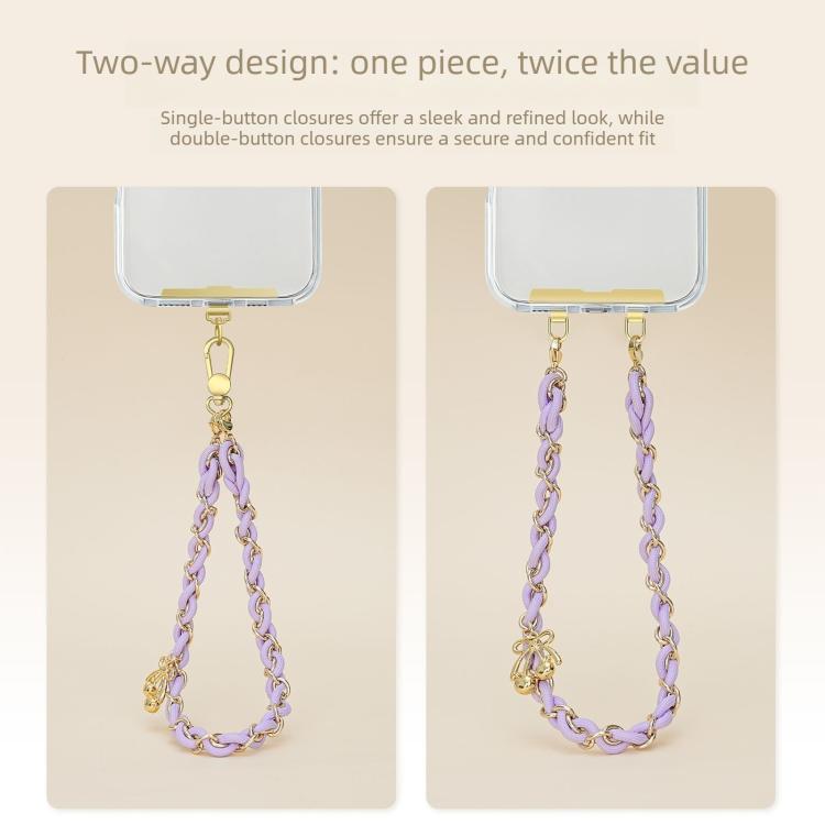 Sweet & Cool Two-Tone Metal-Woven Polyester Phone Chain